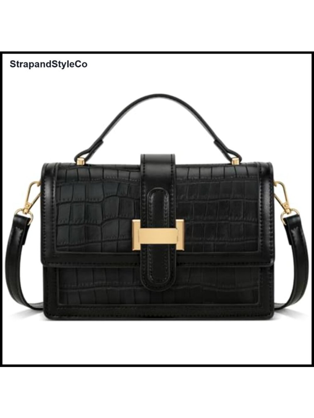 Vegan Leather Crossbody Satchel Top Handle Purse Small Handbag